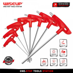 WISEUP 7Pcs Allen Wrench Set T-Handle Hex Key Hexagon Screwdriver For Car Bike Motorycle Repair Hand Tools 2 2.5 3 4 5 6 8 mm 7 Pcs Allen Key Set punane