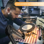 Valguse ja alusega suurendusklaas, reguleeritav 5x p&auml;risklaasist valgustusega objektiiv, luup l&auml;hit&ouml;&ouml;ks, lugemiseks, meisterdamiseks must