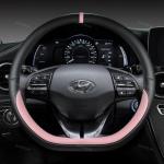 For Hyundai ioniq 2016 2017 2018  2022 Car Steering Wheel Cover D Shape PU Leather Auto Accessories interior punane
