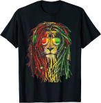 Rasta Reggae Lion Sunglass Art Rastafari armastaja unisex T-s&auml;rk S
