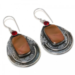 Natural Mookaite, Garnet Gemstone 925 Sterling Silver Earring 2.21 s0i47