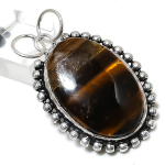 Natural Tiger Eye Gemstone Handmade 925 Sterling Silver Pendant 2.17 w4p04