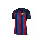 Nike triibulise kirjalogo tr&uuml;kiga l&uuml;hikeste varrukatega jalgpallis&auml;rk F&auml;nniversioon 2022-23 Hooaeg Barcelona koduv&auml;ljakumeeste spordis&auml;rk s&uuml;gavsinine DM1840-452 M