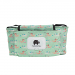 Universaalne jalutusk&auml;ru kott pudelihoidjaga veekindel kogumiseks roheline