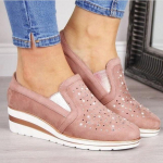 Rhinestone Wedges. Kingad Naiste kevad ja s&uuml;gis 2024 Suures suuruses naiste kingad vabaaja kingad 38 roosa