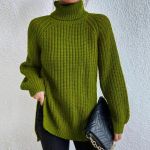 S&uuml;gis-/talvine pehme kudum moodne Raglan pikkade varrukatega kilpkonnaga l&otilde;hestatud kampsun vabaaja soe soliidne keskmise pikkusega pullover 29572 L tumehall v&auml;rv