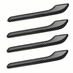 4 tk S&uuml;sinikkiust Ukse Silikoonkleeps - Kriimustuskindel Mattmust - Uksek&auml;epidemete Kate Tesla Model 3 Y jaoks - Auto Ukse Dekoratsioon Modifikatsioon Carbon Fiber (4 PC SET)