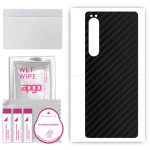 apgo Protective Skin Sticker for the back compatible with Sony Xperia 10 IV SO-51C, Wrap Film, Foil, Vinyl - Pattern Carbon Black