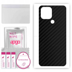 apgo Protective Skin Sticker for the back compatible with Xiaomi Redmi A1 Plus, Wrap Film, Foil, Vinyl - Pattern Carbon Black