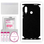 apgo Protective Skin Sticker for the back+sides compatible with Huawei P30 lite New Edition, Full Wrap Film, Foil, Vinyl - Pattern Matte Black