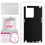 apgo Protective Skin Sticker for the back+sides compatible with Oppo Reno8, Full Wrap Film, Foil, Vinyl - Pattern Carbon Black