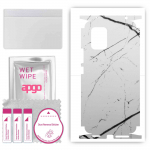 apgo Protective Skin Sticker for the back+sides compatible with Xiaomi Mi 10 Lite 5G, Full Wrap Film, Foil, Vinyl - Pattern White Marble