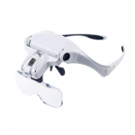 LED-valgustusega suurendusklaas k&auml;ed-vabad peale kinnitatav suurendusklaas 5 eemaldatava l&auml;&auml;tsega 1X, 1,5X, valge