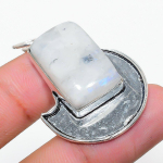 Natural Rainbow Moonstone Gemstone 925 Sterling Silver Pendant 1.73 d2q65