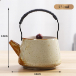 Jaapani toorkeraamika pott Loominguline v&auml;ike keraamiline teekann majapidamises kasutatava tee valmistamiseks &Uuml;hepotiga Retro Nostalgiline Kung Fu teekomplekt B-13x12cm 250ml