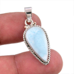Natural Republic Larimar Kivist K&auml;sit&ouml;&ouml;na Valmistatud 925 Prooviga T&auml;ish&otilde;bedast Ripats 1,50 J6r96 white