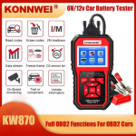 KONNWEI KW870 6V 12V auto mootorratta aku tester OBD2 diagnostikat&ouml;&ouml;riista skanner 2 in1 v&auml;ntamisega laadimise testimise t&ouml;&ouml;riistad autole