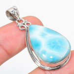 Natural Republic Larimar Gemstone 925 Prooviga Sterling H&otilde;be Ripats 1,75 B6o95 white