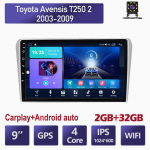 Toyota Avensis T250 2 2003-2009 Carplay Android autoraadio GPS-navigatsioonis&uuml;steemile 2din 2+32GB 2+32GB