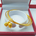 Kuldne V&auml;rv Kolm Elu ja Kolm P&otilde;lvkonda Lootos Peng Lootose &Otilde;ie K&auml;ev&otilde;ru 18CM kuld