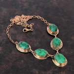 Lihvitud Sambia smaragd kaelakee vasest kaelakee v&auml;&auml;riskivide ehted reguleeritav kett kaelakee k&auml;sitsi valmistatud kaelakee vasest ehted kihlus kingitus