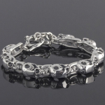 Tugevast roostevabast terasest meeste k&auml;ev&otilde;rud Punk & Hippe 9 mm pealuud kummituskett k&auml;ev&otilde;ru Meeste mehelikud Halloweeni ehted Aksessuaarid 19.5CM h&otilde;be