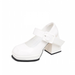 Platvorm tikk-kontsad Mary Jane kontsad kingad Naiste lakknahk paksud kandiline varvaspandlaga Goth naiste pumbad konts kingadel 35 must