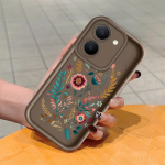 Pehme silikoonist ruudukujulise redeli mustriga telefoni&uuml;mbris, t&auml;ielikult kattev, kaamera p&otilde;rutuskindel kaitse, kummist &uuml;mbris Vivole Vivo S1 valge