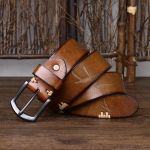 Meeste k&auml;sitsi valmistatud retroh&otilde;&otilde;rdunud loomanahast pandlaga v&ouml;&ouml;, Korea stiilis lahe trendikas teksarihm 100cm