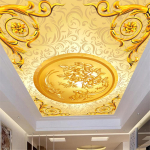 Tapeet 3D Kuldne Euroopa mustriga stiilis lae seinamaaling Elutoa Magamistoa Tausta Seina 3D Lae seinamaal 200 cm(W) x 140 cm(H)