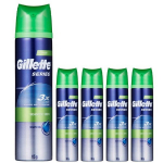 Gillette Sensitive Skin Shaving Gel, 195g, 5 packs ,Korean razor blade