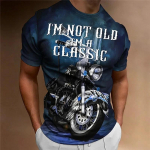 Mootorrataste meeste T-s&auml;rk 3D Prindiga L&uuml;hikeste varrukatega Vintage Classics T-s&auml;rk Meeste Street Ride Biker Tops Riietus Suurem&otilde;&otilde;duline T-s&auml;rk 2XL