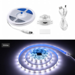 USB 5V PIR liikumisanduriga LED-riba valguslint veekindel voodialune &ouml;&ouml;valguse anduri lamp toa k&ouml;&ouml;gikapi taustvalgustuse jaoks 1M-USB