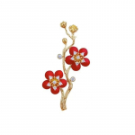 Peen prossikrae rev&auml;&auml;ritihvt Salliklapp Aksessuaarid Kullatud sulamist emailiga lilleprossin&otilde;el naistele kingitus PD1968