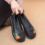 Ehtsast nahast balleriinad naistele, pehmed pealepandavad mokassiinid, naiste vabaajajalatsid, vintage naiste kingad 41 must