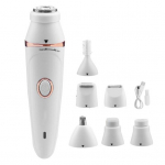 Multifunktsionaalne naiste elektriline epilaator USB laetav veekindel n&auml;gu keha bikiinipiirkond k&auml;sivarre ja jalgade karvaeemaldusseade karvade eemaldaja trimmer pardel valge