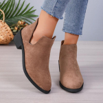 mood Naiste kevadised PU poolsaapad madala kontsaga mugavad &uuml;hev&auml;rvilised vabaaja t&otilde;mblukuga &uuml;hev&auml;rvilised libisevad naiste l&uuml;hikesed saapad, suur suurus 36-43 36 tumepruun v&auml;rv