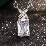 Ni&scaron;ikujundusega tsirkoonist ripatsiga kaelakee korea stiilis elegants, mood, lihtsus, naiste