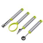 4-&uuml;hes roostevabast terasest puuviljat&ouml;&ouml;riistade komplekt arbuusipalli k&uuml;hvel &otilde;unas&uuml;dame eemaldaja puuviljade nikerdusnuga puuviljamassi eraldamise t&ouml;&ouml;riist