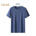 Suvine Meeste T-s&auml;rk Ice Silk &Uuml;mara kaelusega Lahti puhast v&auml;rvi l&uuml;hikeste varrukatega Pullover vabaajar&otilde;ivastele Sport Fitness Top L must