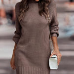 Kampsun seelik Naiste vabaaja Prantsuse vabaaja retro &otilde;huke pikk kampsun S&uuml;gisene ja talvine naiste kootud kleit mantliga M