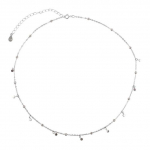 M&uuml;&uuml;k 925 h&otilde;bedast kaelakee, mitme ringiga helmekett, l&auml;ikiv &uuml;mmargune rangluukett, naiste pidulik kaelakee NK042 40cm plaatina