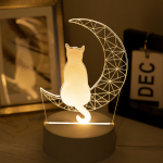 1 veider 3D helendav kuukass &ndash; USB-toitega, loominguline kodune laualamp, elutoa kaunistus 1pc