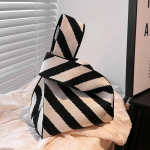 Yogodlnsi k&auml;sitsi valmistatud kootud k&auml;ekott naiste minis&otilde;lm randmekott naiste vabaaja v&auml;rvi laia triibuga kandekott &Otilde;lakott &Uuml;li&otilde;pilaste korduvkasutatav ostukott 21x36cm