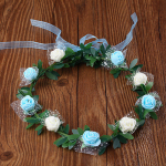 Peopruutneitside vaniku juuksepael Pulmapruutroosi lillekrooniga peapael