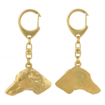 Azawakh, Tuareg Sloughi - Gilded key ring with dog in gift box, handbag decoration, luxury accessory by Art-Dog brand