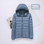 S&uuml;gistalvised naiste l&uuml;hikesed kapuutsiga puhvis jakid naistele s&uuml;gise kontori daami Slim Fit soe mantel L sinine