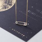 Ehtne 925 Sterling H&otilde;be Turvan&otilde;ela Kaelakee Naistele Kuupmeetriline Tsirkoonium N&otilde;ela Kujuga Kaelakeed Amuletid Ehted kuld