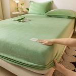 Kvaliteetne pehme sametist voodilina elastsete ribadega libisemiskindlad reguleeritavad madratsikatted &uuml;hele kaheinimesevoodile, 160x200 cm Bed sheet (150x200x25cm)