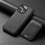 Magnetkaardipesa nahast rahakotikotid telefoni&uuml;mbrised iPhone 16 15 14 13 12 Pro Max Plus jaoks iPhone 13 must